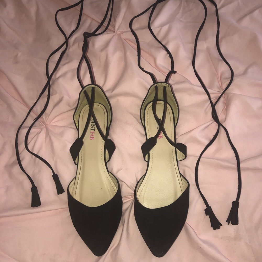 Lace up ballet flats